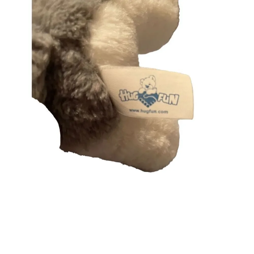 Hug Fun Gray White Dog Schnauzer Puppy Love Plush Stuffed Animal Toy